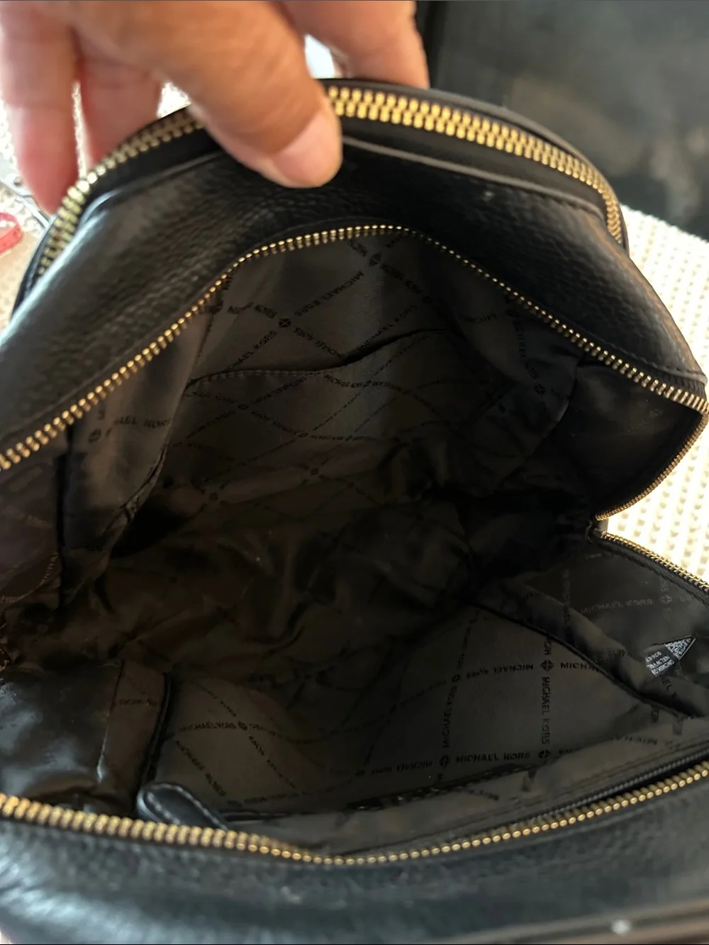 Michael  Kors Adina Medium Black Pebbled Leather Backpack